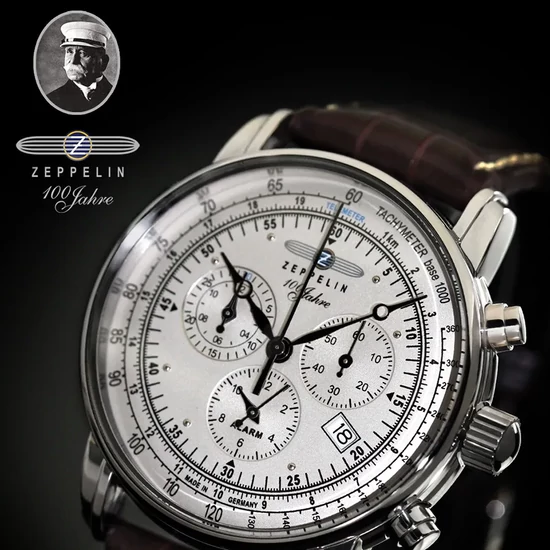 7680-1 Zeppelin 100 Years Alarm Chronograph  férfi karóra