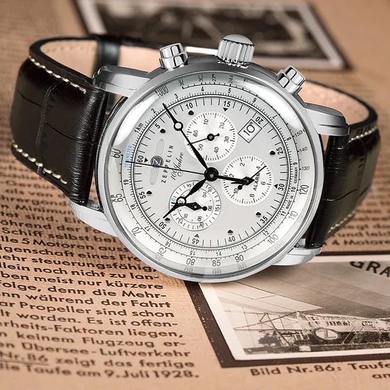 7680-1 Zeppelin 100 Years Alarm Chronograph  férfi karóra